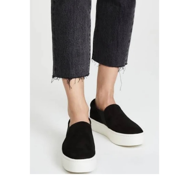 vince black suede sneakers